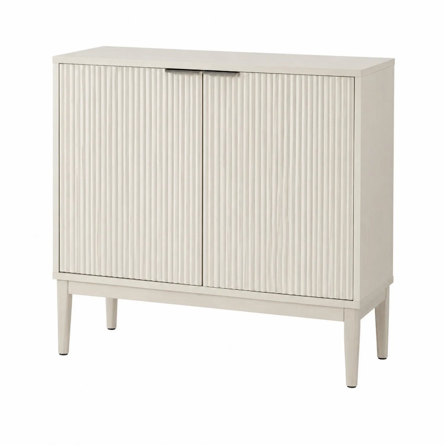 Aparador de madera MDF con puertas ranuradas 80x40x90 cm