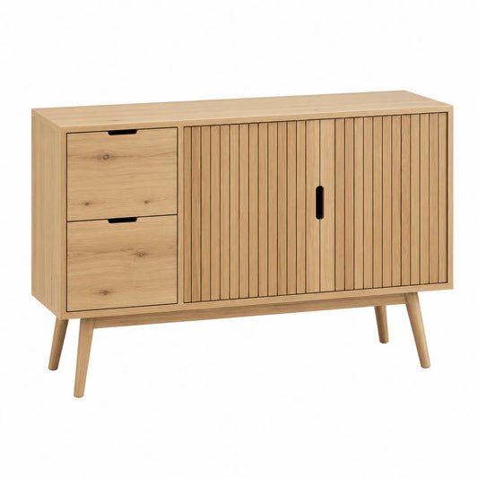 Aparador de Madera de Roble con Cajones y Puertas